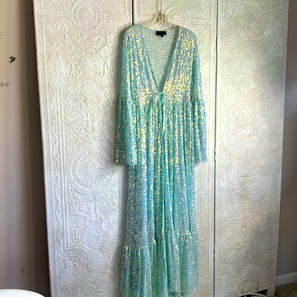 Sequined dress 👗 CLUB-EXX size L/XL
Aqua - Picture 7 of 8